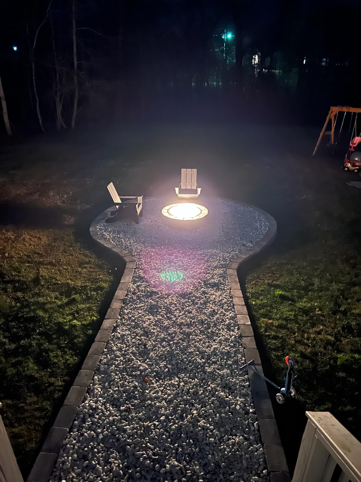 Gas in-ground fire pit.